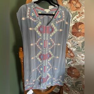 Sundance Embroidered Boho Shift Dress